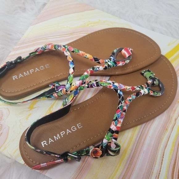 Rampage colorful Fabric Sandals. Size 10 M. - Picture 6 of 12